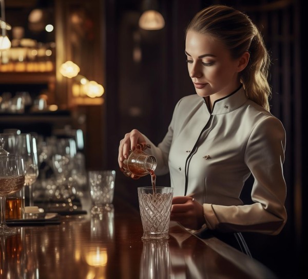 酒店服务员倒酒礼仪，细节中的专业与尊重